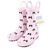 Hudson Baby Girls Rain Boots, Pink Black Bow - 2 of 4