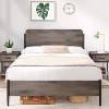 Full Bed Frame with Wooden Headboard and Footboard Metal Full Size Bed Frame No Box Spring Needed Easy to Assemble Noise Free Walnut - 3 of 4