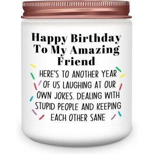 FAAYFIAN Best Friend Birthday Gifts for Women,Men and friends, Funny Friendship Jar Candles,,Humorous Scented Candles - 1 of 1