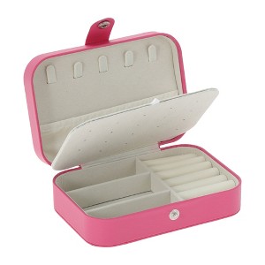 Unique Bargains PU Travel Jewelry Box for Women Display Storage Jewelry Earrings Rings Necklace - 1 of 4