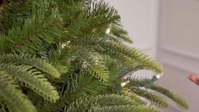 7.5ft Pre-Lit Alaskan Fir Artificial Christmas Tree - Puleo, 2 of 5, play video