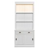 NicBex Retro Display Bookcase 5 Color Adjustable Shelves Mid-Century Modern Tempered Glass Cabinet Multiroom Display Solution, White - 2 of 4