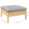 vidaXL Solid Pinewood 2-Seater Patio Sofa in Gray with Cushions - Versatile Modular Design for Customizable Outdoor Lounge Settings - 2 of 4