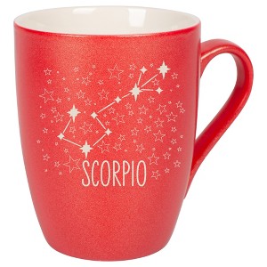 100 North Zodiac 10 Ounce Crimson Red Metallic Finish, Comfortably Fits Your Hands, New Bone China Coffee Tea Cup Mug, Scorpio - 1 of 1