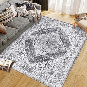Area Rug Washable Living Room Rug, Soft Vintage Boho Non-Slip Non-Shedding Printed Floor Rugs for Kitchen Dining Bedroom - 1 of 4