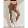 DOMETOUR Women's Elastic Tights Hip-up Bottom-up Pants Pocket Buttons Yoga Pants Yoga Pants - 3 of 4