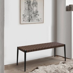 GRANDPATIO Powder Coated Steel Outdoor Bench - 1 of 4