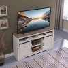 GlasFlength TV Stands and Consoles Entertainment Center with Sliding Barn Doors and Storage Shelves for Living Room, White, 58.11"*15.35"*33.03" - 2 of 4