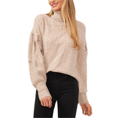 CeCe Womens Pompom Wool Blend Knit Sweater