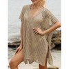 Womens Swimsuits Cover Up Lace Up Knit Beach Cover Up Dress - 4 of 4