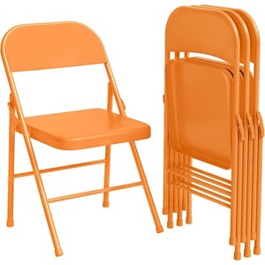 Durable Steel Folding Chairs 350 lbs Weight Capacity, Portable Foldable Chairs for Indoor & Outdoor Use, Office, Dining, and Events - 1 of 4