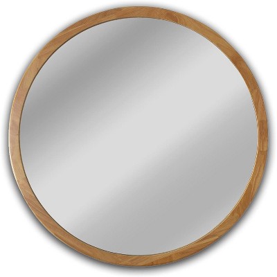 Chloe Lighting Reflection Maple Finish Framed Wall Mirror 32`` Height
