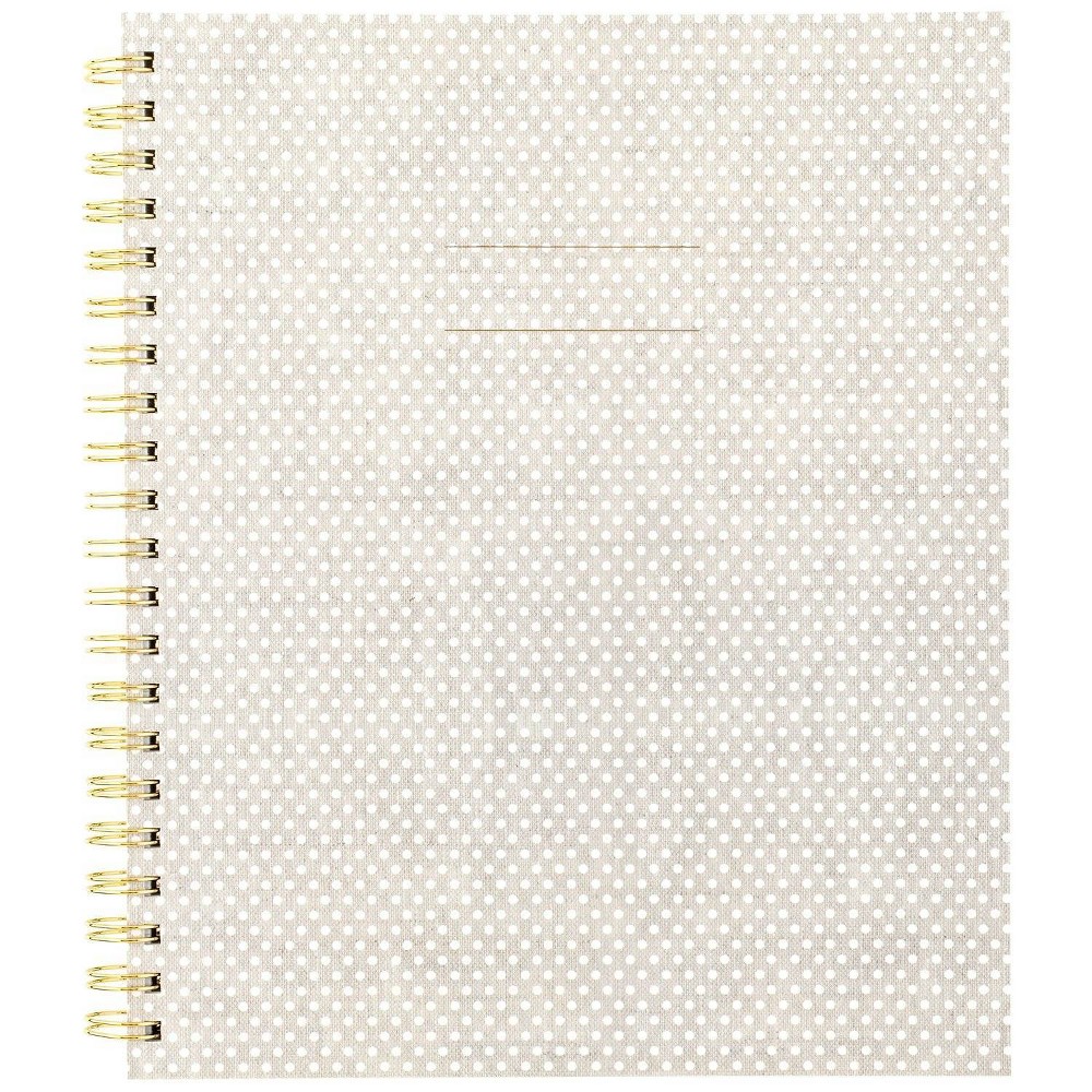 Sugar Paper Essentials 100pg Ruled Notebook 11"x9.625" Spiral White Dot: College Ruled, Soft Cover, Acid-Free, Perforated Pages