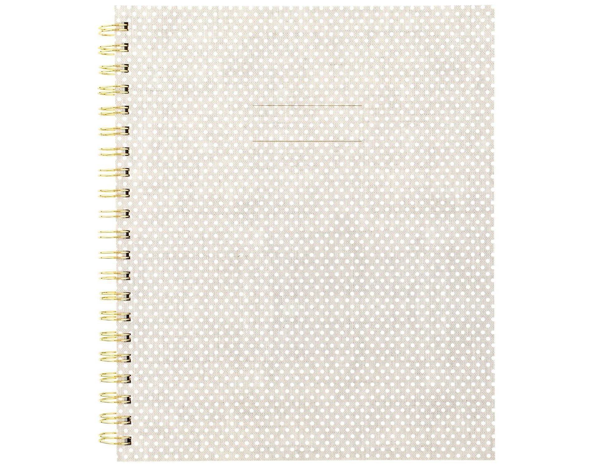 Sugar Paper Essentials 100pg Ruled Notebook 11"x9.625" Spiral White Dot: College Ruled, Soft Cover, Acid-Free, Perforated Pages