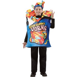 Imposta Costumes Kids' Sour Gummy Worms Costume Bodysuit Blue M - 1 of 1