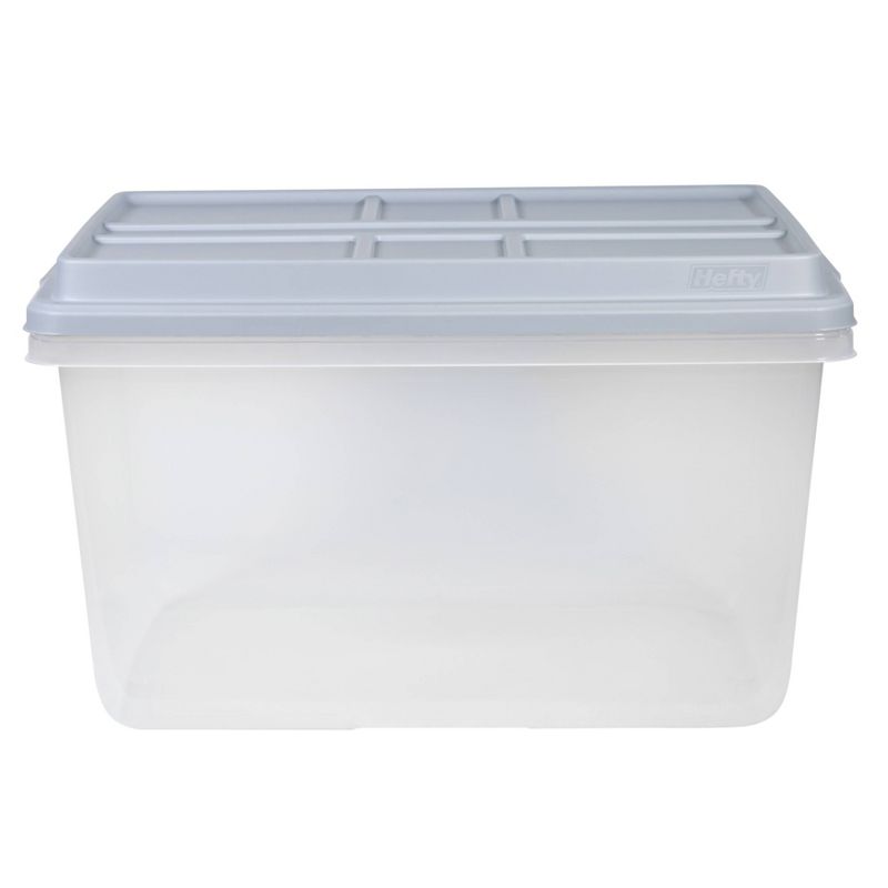 Hefty 72qt Clear Hi-Rise Storage bin with Stackable Lid Gray, 5 of 11