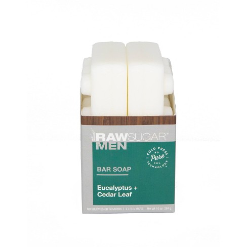 Raw Sugar Men's Bar Soap Eucalyptus + Cedar Leaf