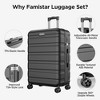 Famistar 4 Piece Luggage Set with 7 Packing Cubes Spinner Wheels ABS Lightweight Suitcase with Upgrade Digital Lock (14”+20”+24”+28”) - 3 of 4