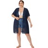 Agnes Orinda Women's Plus Size Bell Short Sleeve Polka Dots Chiffon Summer Cardigan - 3 of 4