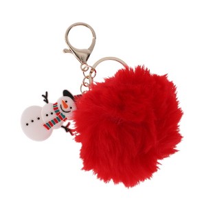 Unique Bargains Christmas Keychain with Double Ring and Lobster Clasp PVC Alloy 2.76" 1 Pc - 1 of 4