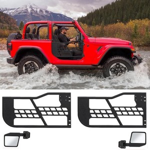 Off Road Safari Tubular Doors with Side View Mirror Compatible with 2018-2022 Wrangler JL 2 Door - Set of 2 Fat Tube Half Doors for Adventure - 1 of 4
