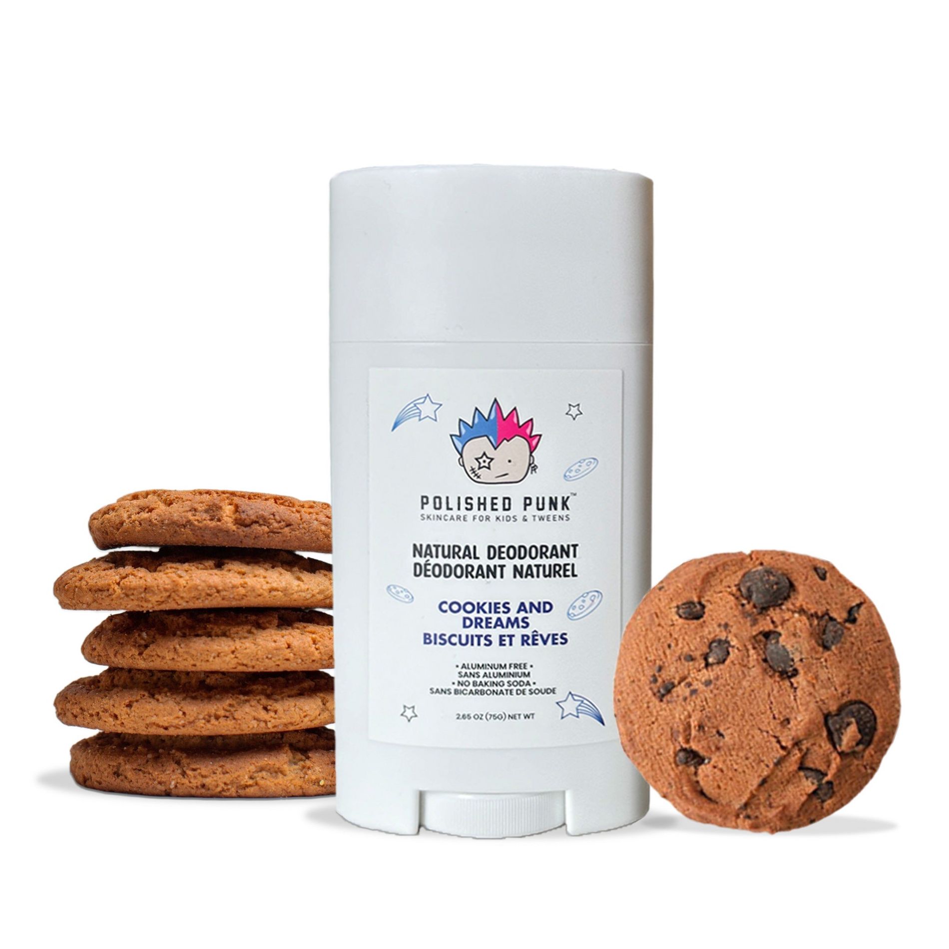 Natural Deodorant for Kids & Tweens – Cookies & Dreams, Aluminum-Free & Baking Soda-Free