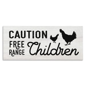 Stupell Industries Caution Free Range Children Canvas Art, 30" x 13" - 1 of 4