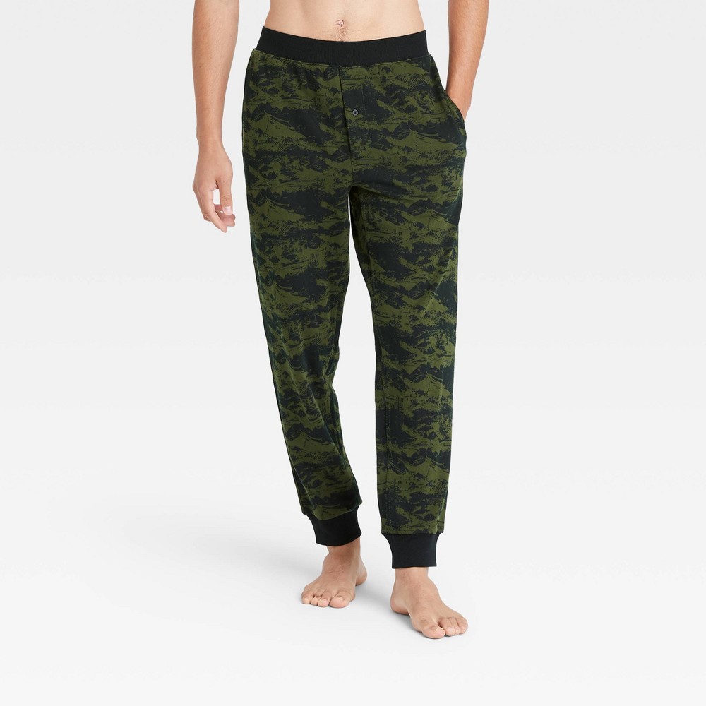 Men's Big & Tall Camo Print Knit Jogger Pajama Pants - Goodfellow & Co™ Fern Green XXLT -  82381705