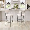 Shearling Fabric Barstool 40.9"H, Ivory & Black Finish With Powder-Coated Steel Frame (Set of 2) by Zuo Modern - 2 of 4