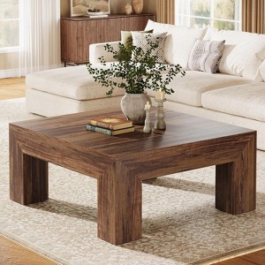 Tribesigns 39.4-Inch Square Coffee Table for Living Room, Farmhouse Accent Center Cocktail Table with Sturdy Wooden Legs, Easy Assembly - 1 of 4
