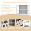 Okak Minimalist Sideboard Cabinet with 2 Glass Doors, Buffet Cabinet with 1 Drawer and 2 Shelves, Storage Cabinet for Dining Room, Living Room - 3 of 4