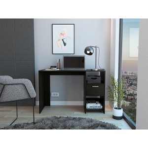 NicBex Home Office Desk 43.3" W Modern Writing Desk with 2 Open Shelves, 1 Storage Drawer and Wooden Frame for Office, Study, Living Room - 1 of 4