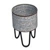 Royal Hampton Set of 3 Galvanized Sheet Planter Tubs with Iron Powder Coated Hairpin Legs - 4 of 4