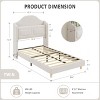 Homhougo Twin Bed Frame with Lights, Stylish Velvet Platform Bed Beige - 2 of 4