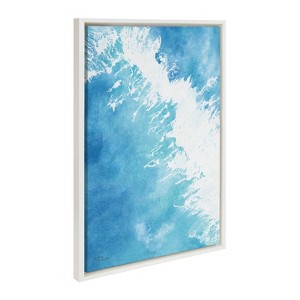 Kate & Laurel All Things Decor 23"x33" Sylvie Into The Blue Framed Canvas by Julie Maida White: Coastal Style Wall Art for Dorm Decor - 1 of 4