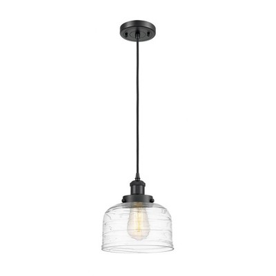 Bell - 1 Light Cord Hung Mini Pendant In Industrial Style-10 Inches Tall and 8 Inches Wide