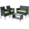 Sapphtopaz Patio Furniture Set Wicker Patio Chairs Sofa Set with Cushion and Coffee Table with Glass Table Top Outdoor Chairs for Garden - 4 of 4