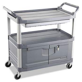Rubbermaid Commercial Products 33.25-in-Drawer Shelf Utility Cart at