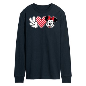 Men's - Disney - Peace Love Minnie Long Sleeve Graphic T-Shirt - 1 of 4