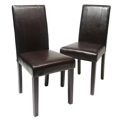 Syemin Dining Chairs Solid Wood Upholstered Bar Stools Set of 2 Counter Height Dining Chair Mid Century Kitchen Chair, Brown, 21"*16.5"*35.5"