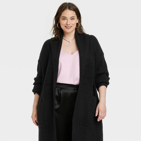 Women's Layering Cardigan - A New Day™ Black 3X/4X