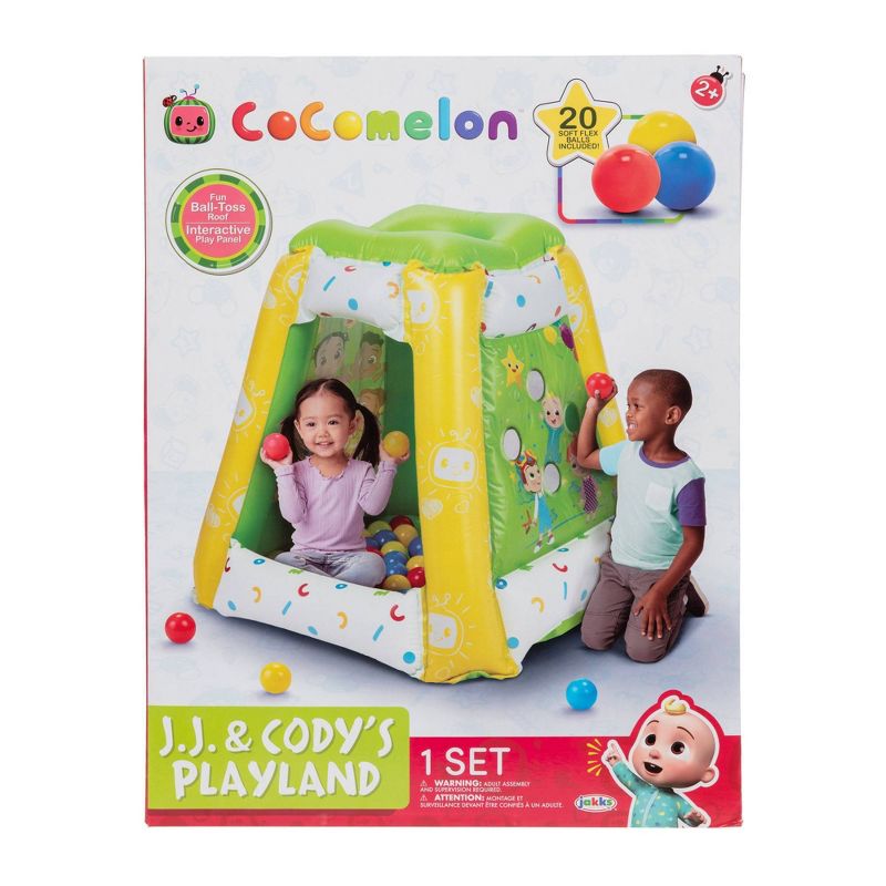 Cocomelon Inflatable Kids Ball Pit Playland with 20 Soft Flex Balls, 3 of 16