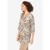 Woman Within 7-Day Three-Quarter Sleeve Grommet Notch Tunic - 4 of 4