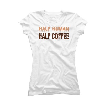 Junior's Design By Humans Funny Halloween Costume For Coffee Addicts By TeeShirtMadness T-Shirt