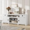 Farmhouse TV Stand for 75/80 Inch TVs, 70" Long Entertainment Center w/4 Storage Drawers & 3 Open Shelf, White Television Consoles Stands for Home - 4 of 4