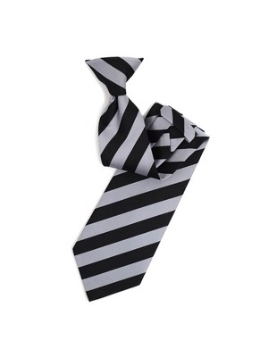 College 1/2" Striped Colored Woven Clip On Neck Tie