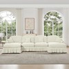 Modular L-Shaped Sectional Sofa with Flared Arms, Removable Ruffles Skirts & Movable Ottoman, Comfy Chenille Deep Seat Couch - 3 of 4