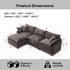 VASIP Chenille Modular Cloud Sectional Sofa - 105" L-Shaped 3-Seater with Ottoman,for Living Room,Beige - 2 of 4