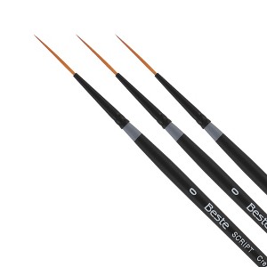 Creative Mark Beste Golden Taklon Script Liner #1 - 3 Pack Artist Brush, Professional Watercolor Brushes, For Acrylic Painting, Short Handle, Sharp - 1 of 4
