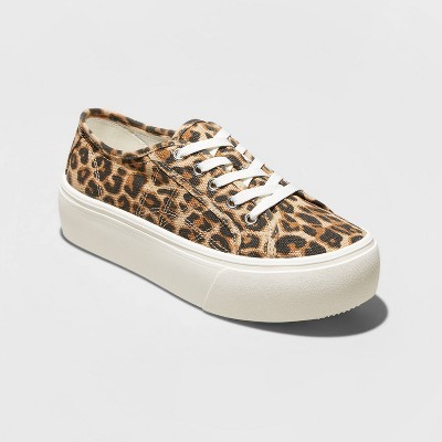 leopard lace up sneakers